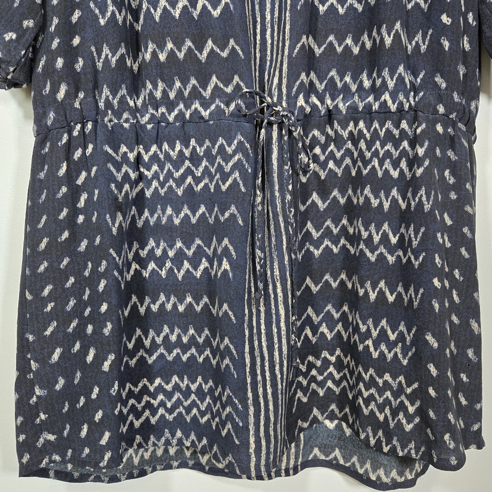 Ulla Johnson Silk Navy and Cream Mini Dress Boho Size M/L - Picture 3 of 11